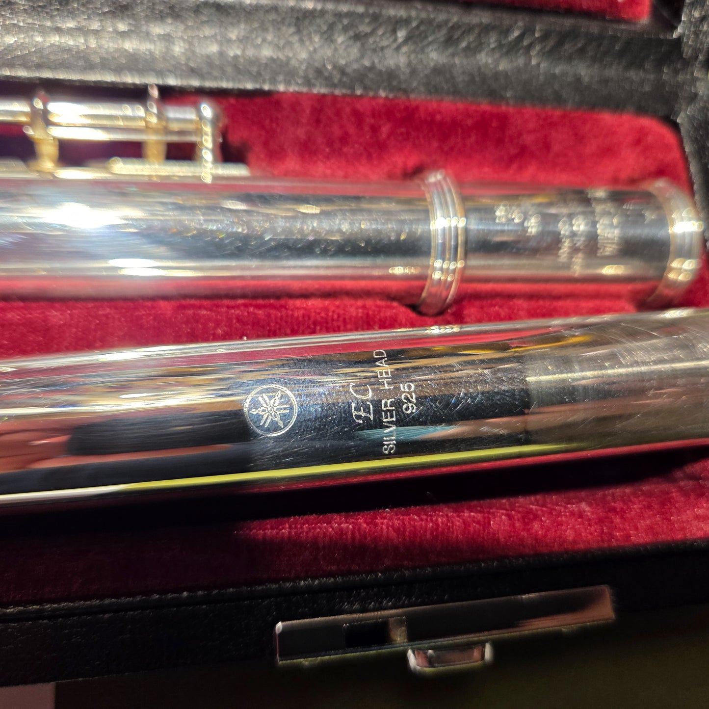 Yamaha YFL-581 Open Hole Silver Flute with original case, serviced and cleaned.