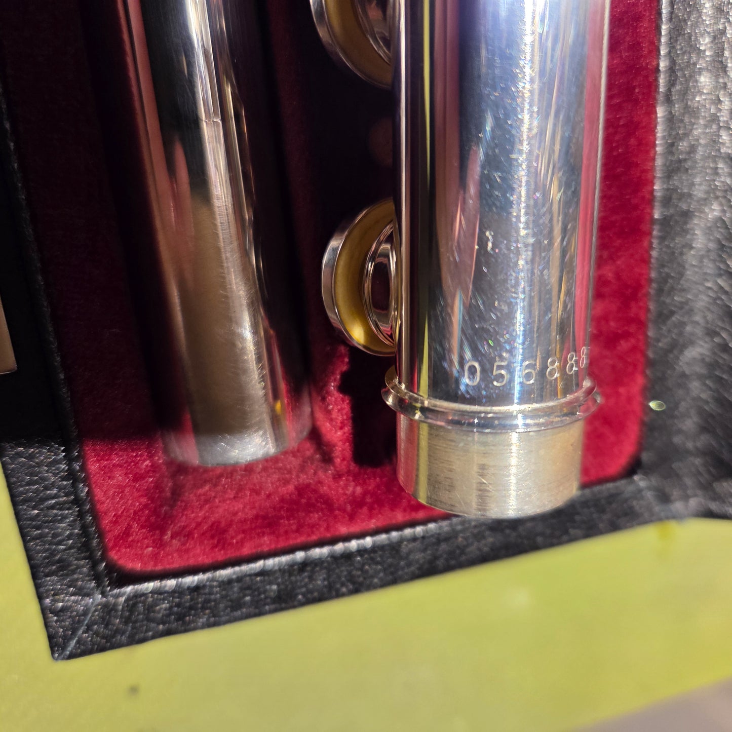Yamaha YFL-581 Open Hole Silver Flute with original case, serviced and cleaned.
