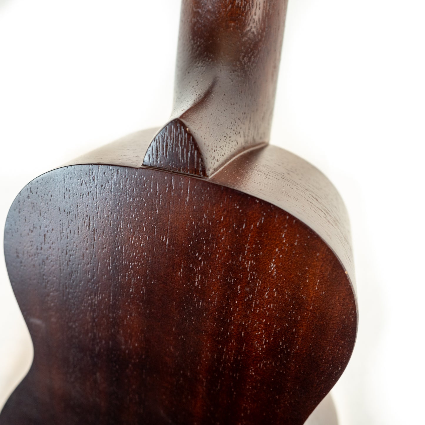 Kala satin mahogany long neck soprano ukulele, engraved rosette with Fender gigbag