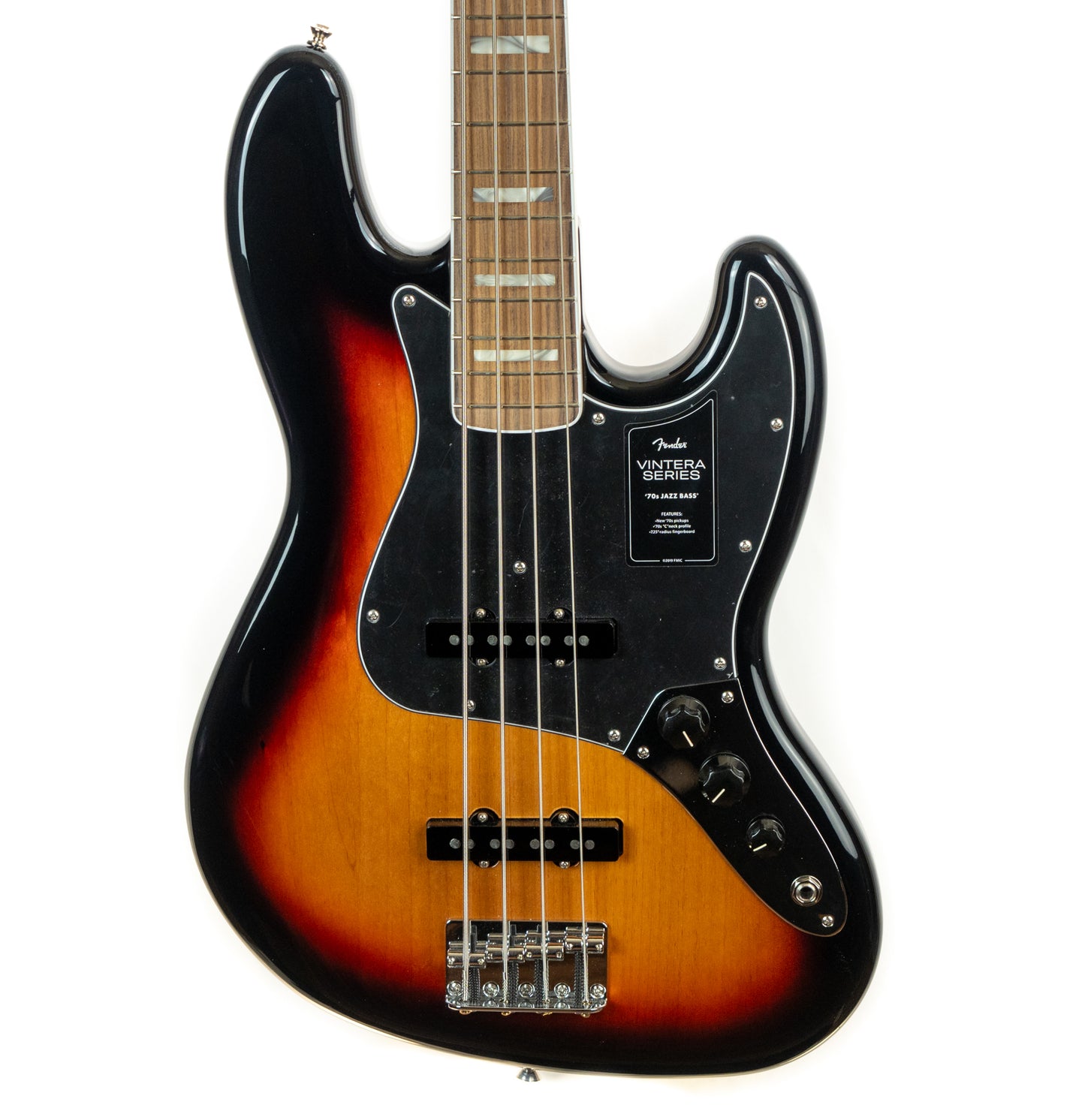Fender Vintera 70s Jazz Bass, Pau Ferro fingerboard, 3-tone sunburst w/Rockbass gigbag