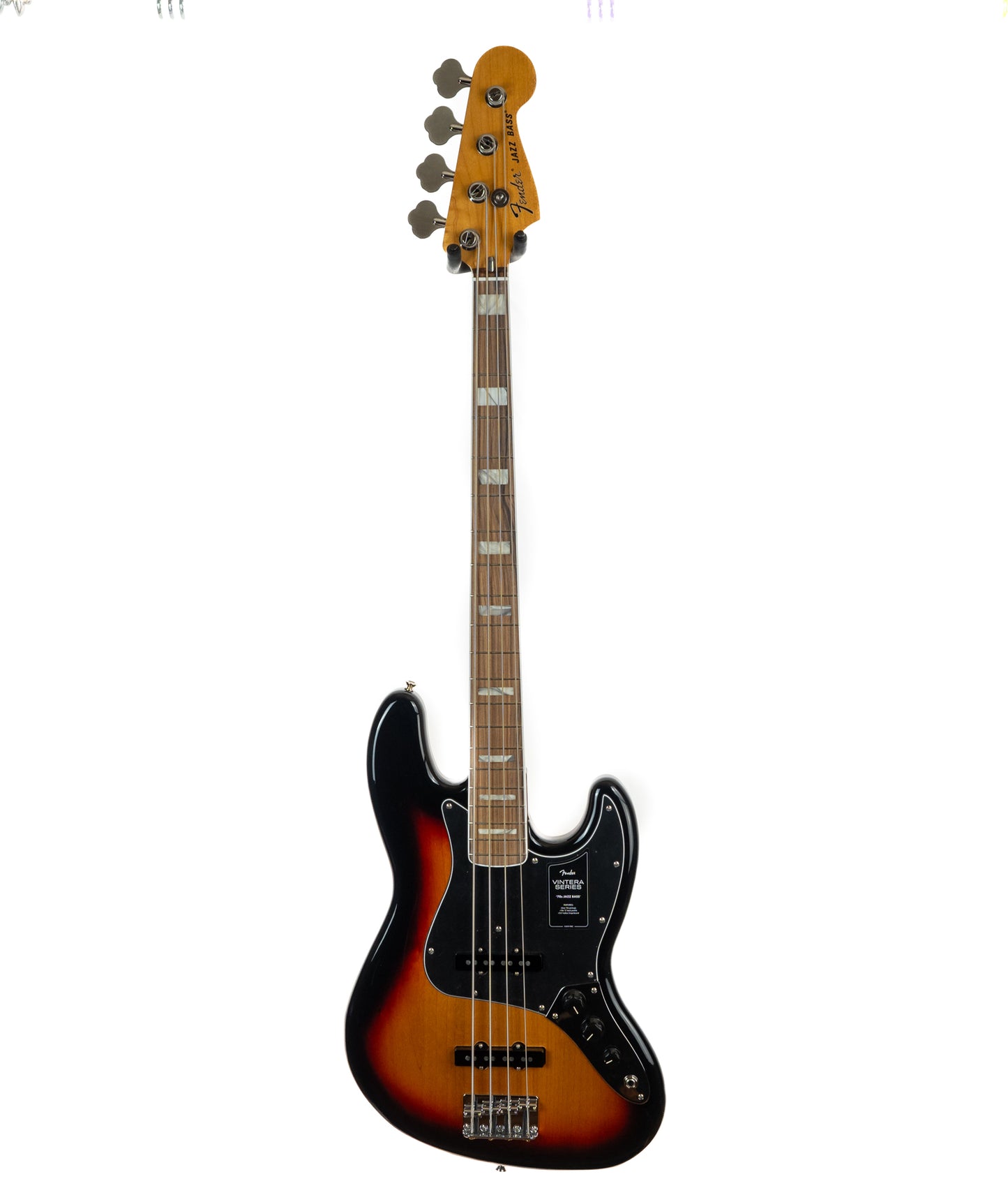 Fender Vintera 70s Jazz Bass, Pau Ferro fingerboard, 3-tone sunburst w/Rockbass gigbag