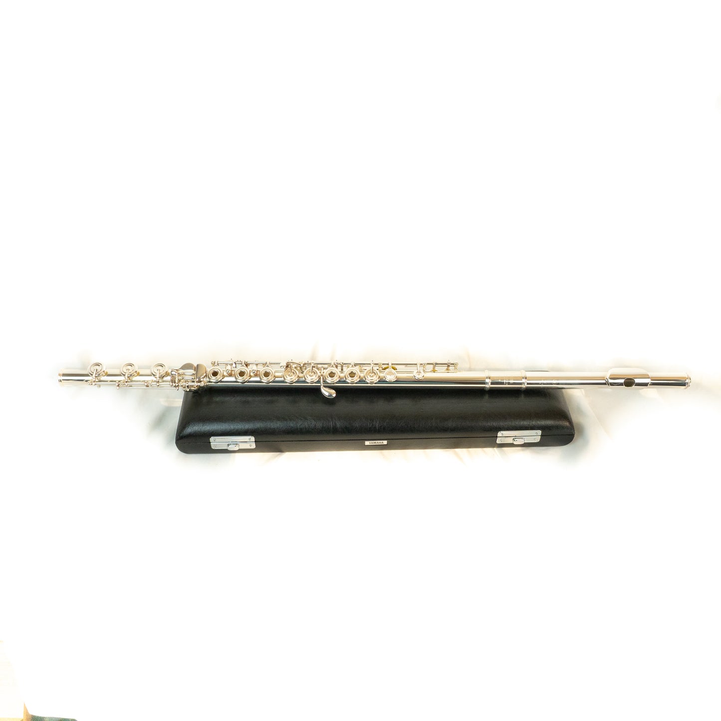 Yamaha YFL-581 Open Hole Silver Flute with original case, serviced and cleaned.