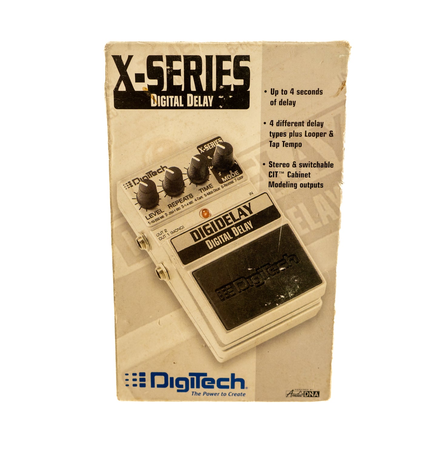 DIgitech XDD digital delay pedal with box and brochure.