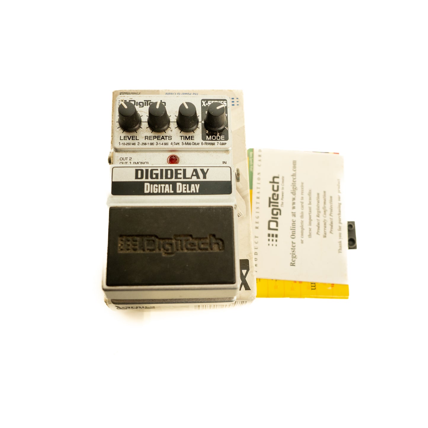 DIgitech XDD digital delay pedal with box and brochure.
