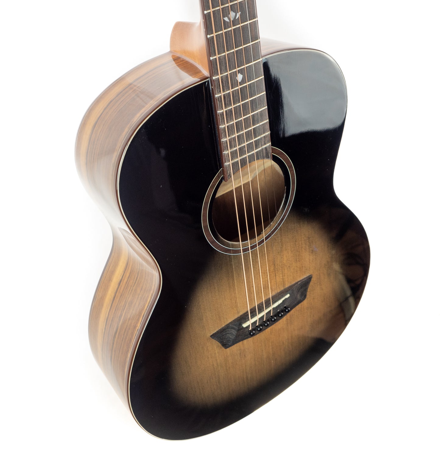 Washburn BTS9CH Bella Tono Novo S9 Studio Body Acoustic Guitar, Gloss Charcoal Burst