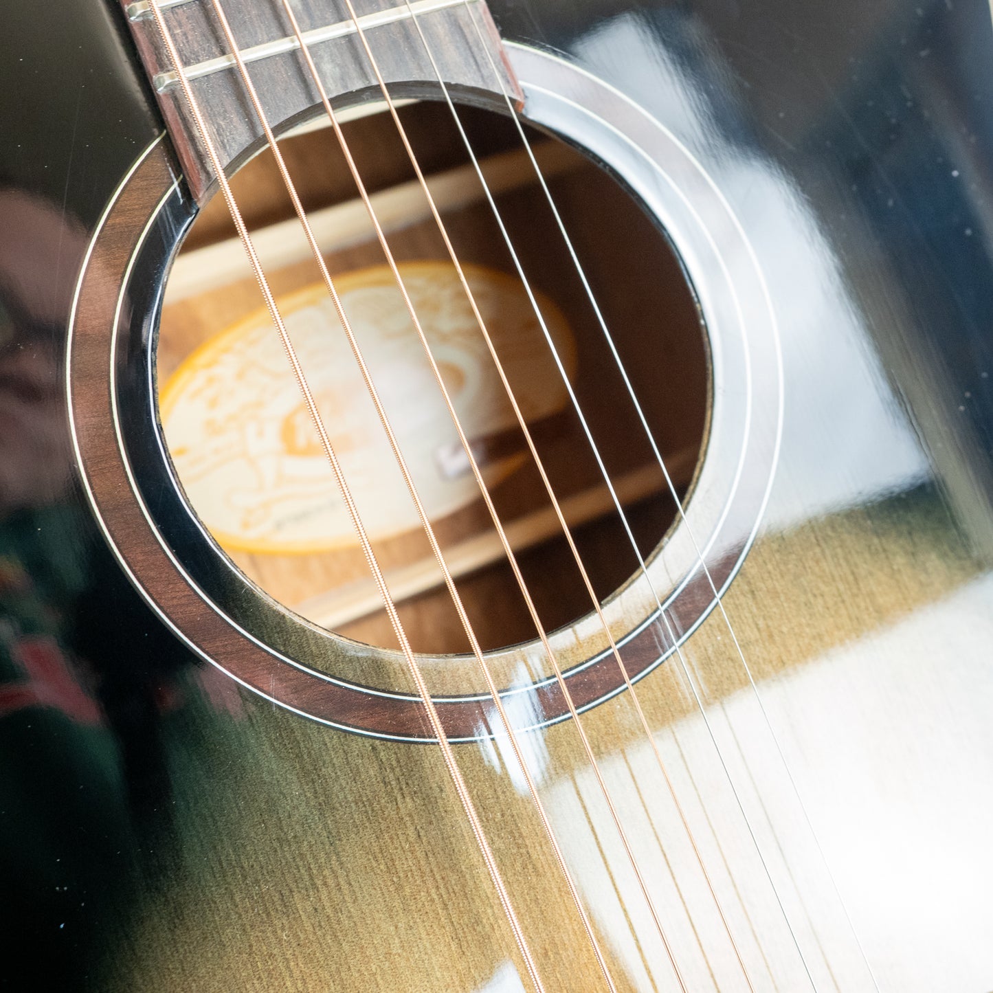 Washburn BTS9CH Bella Tono Novo S9 Studio Body Acoustic Guitar, Gloss Charcoal Burst