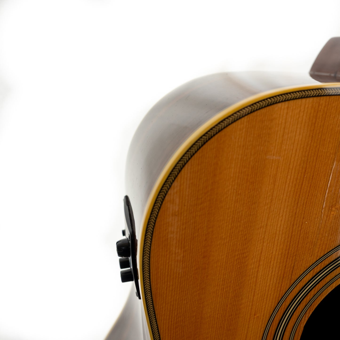 Luna AMD100 cutaway acoustic electric guitar, herringbone binding, pro repairs.