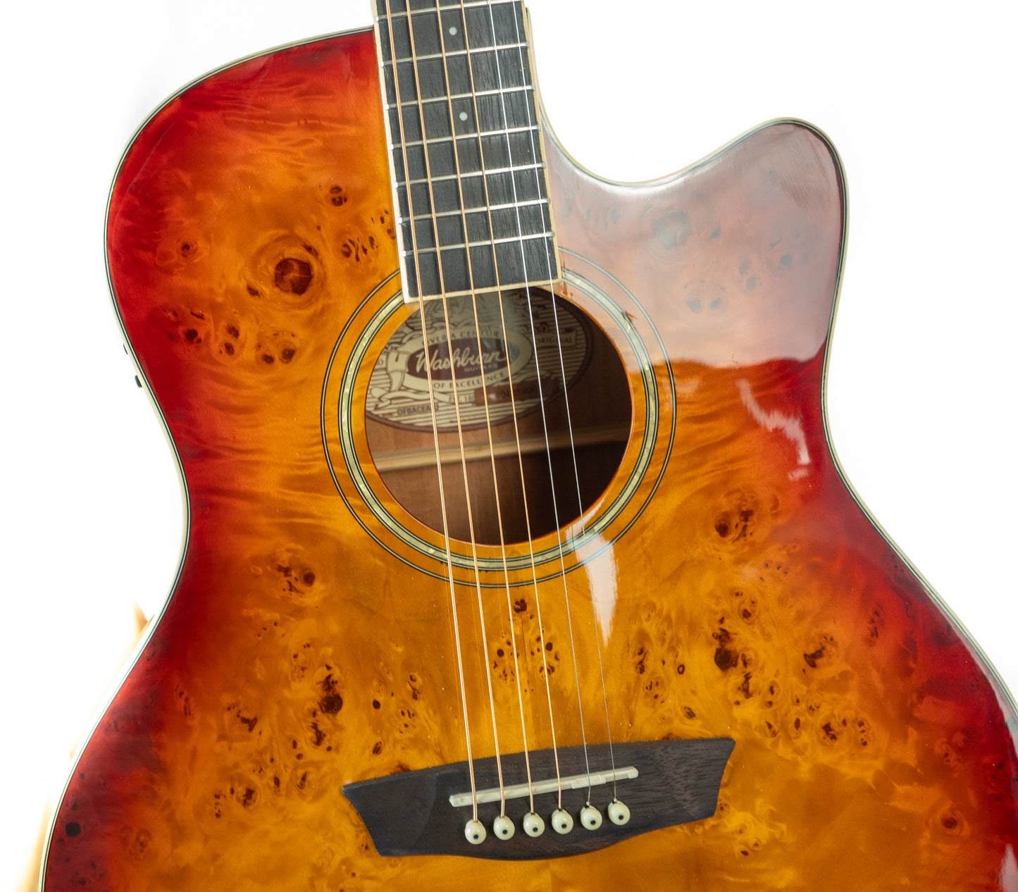 Washburn Deep Forest Burl Ace Amber Fade acoustic electric guitar model #DFBACEA