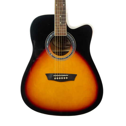 Washburn WA90CEVSB Dreadnought acoustic electric guitar, vintage sunburst