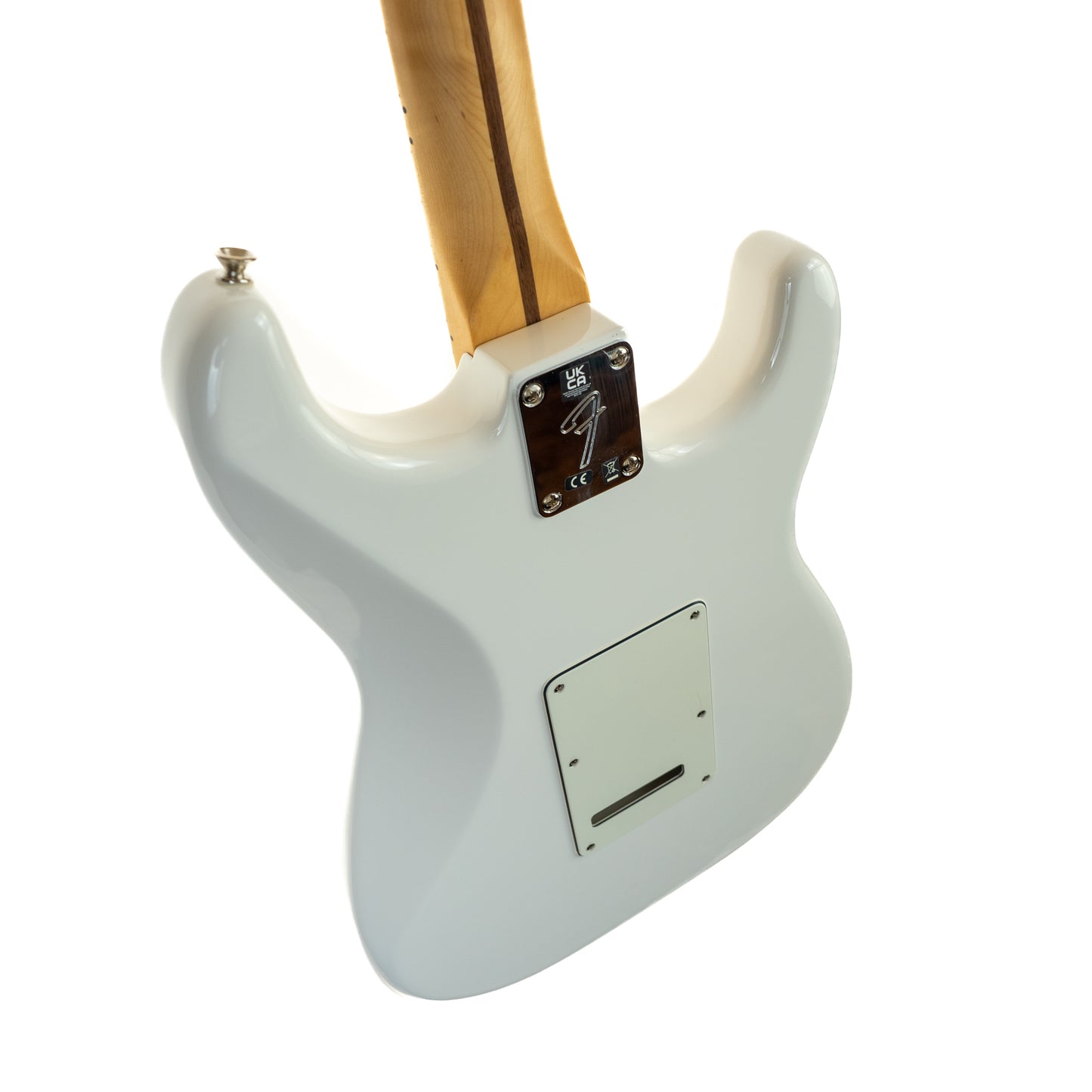 Fender Player Stratocaster Left handed lefty maple neck, polar white electric guitar.