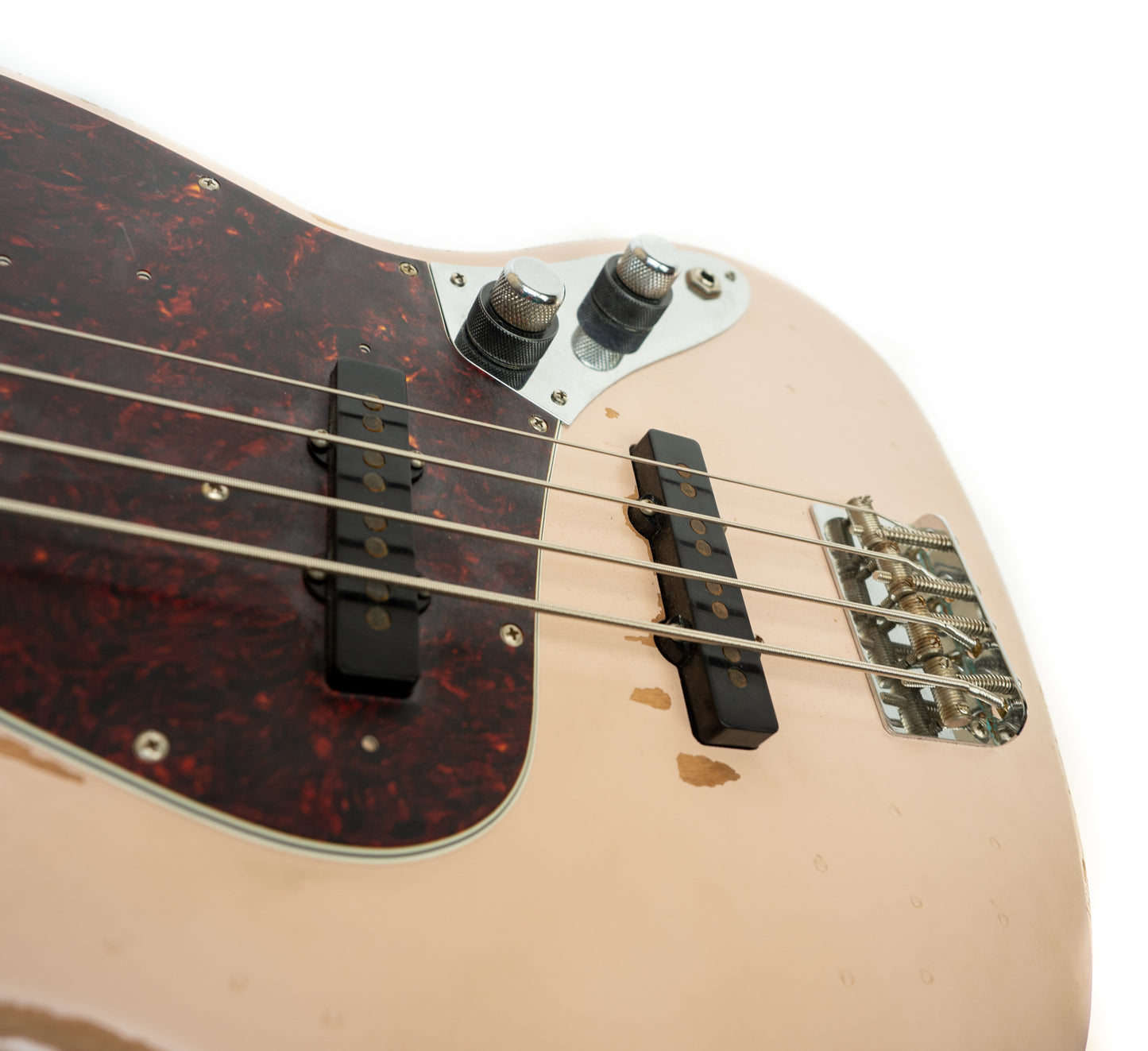 Fender Flea Signature electric jazz bass, roadworn, shell pink with gigbag