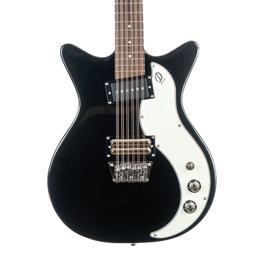 Danelectro '59X12-black 12-string gloss black electric guitar 7.5 lbs - new