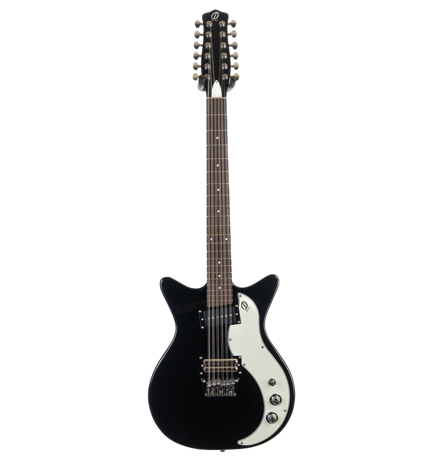 Danelectro '59X12-black 12-string gloss black electric guitar 7.5 lbs - new