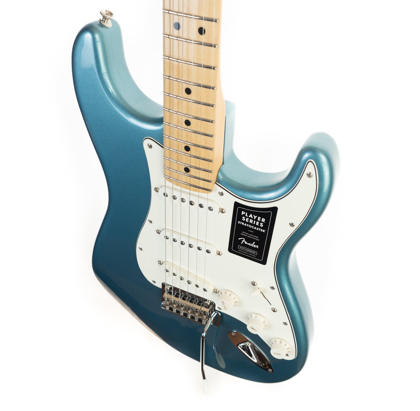 Fender Player Stratocaster, maple fingerboard, tidepool electric guitar with TKL gigbag