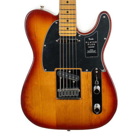 Fender Player Plus Telecaster, maple fingerboard, SSB w/pro repairs and gigbag Sienna Sunburst