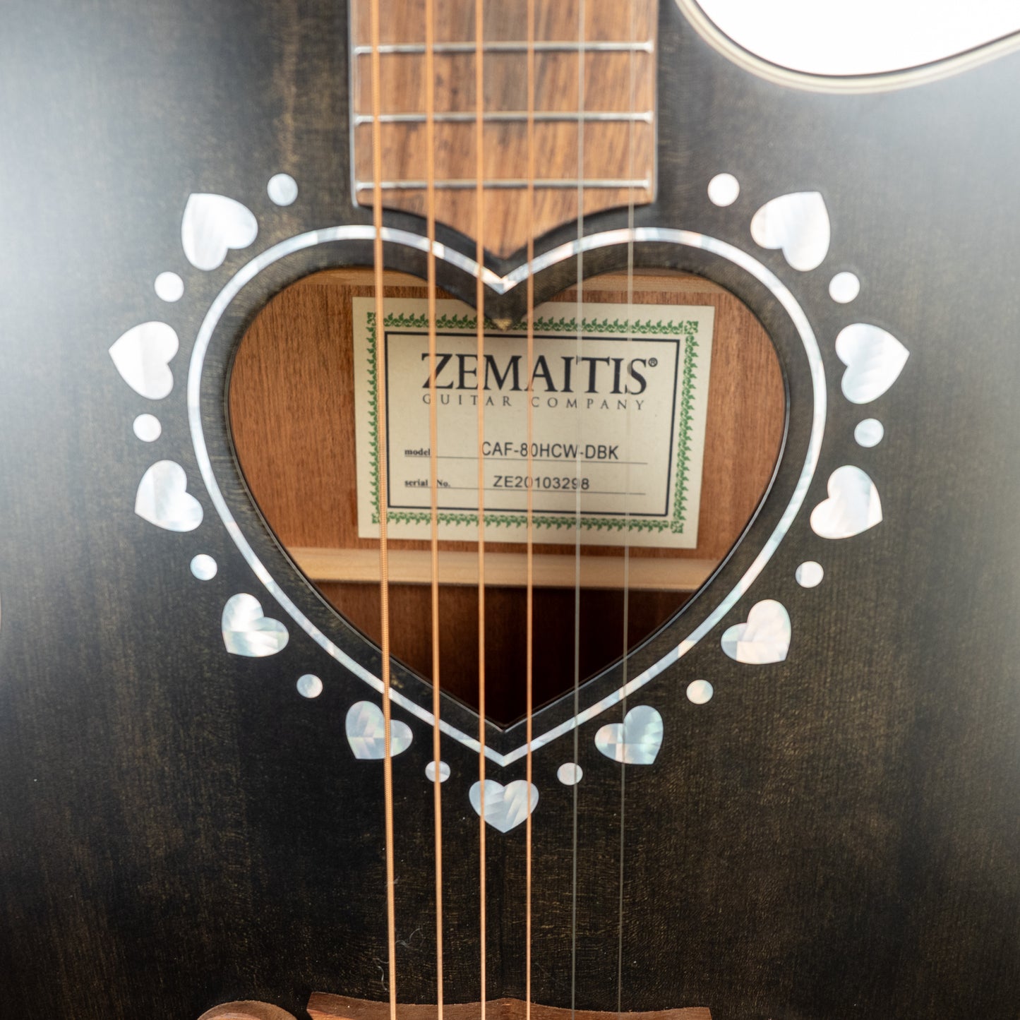 Zemaitis acoustic electric cutaway guitar CAF-80HCW-DBK Denhim Black NOS with gigbag