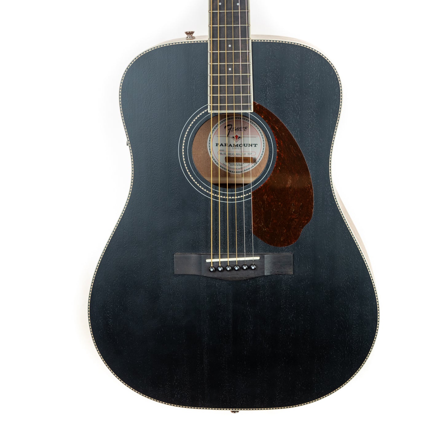 Fender PM-1E Dreadnought mahogany acoustic electric, satin black top, with hardshell case