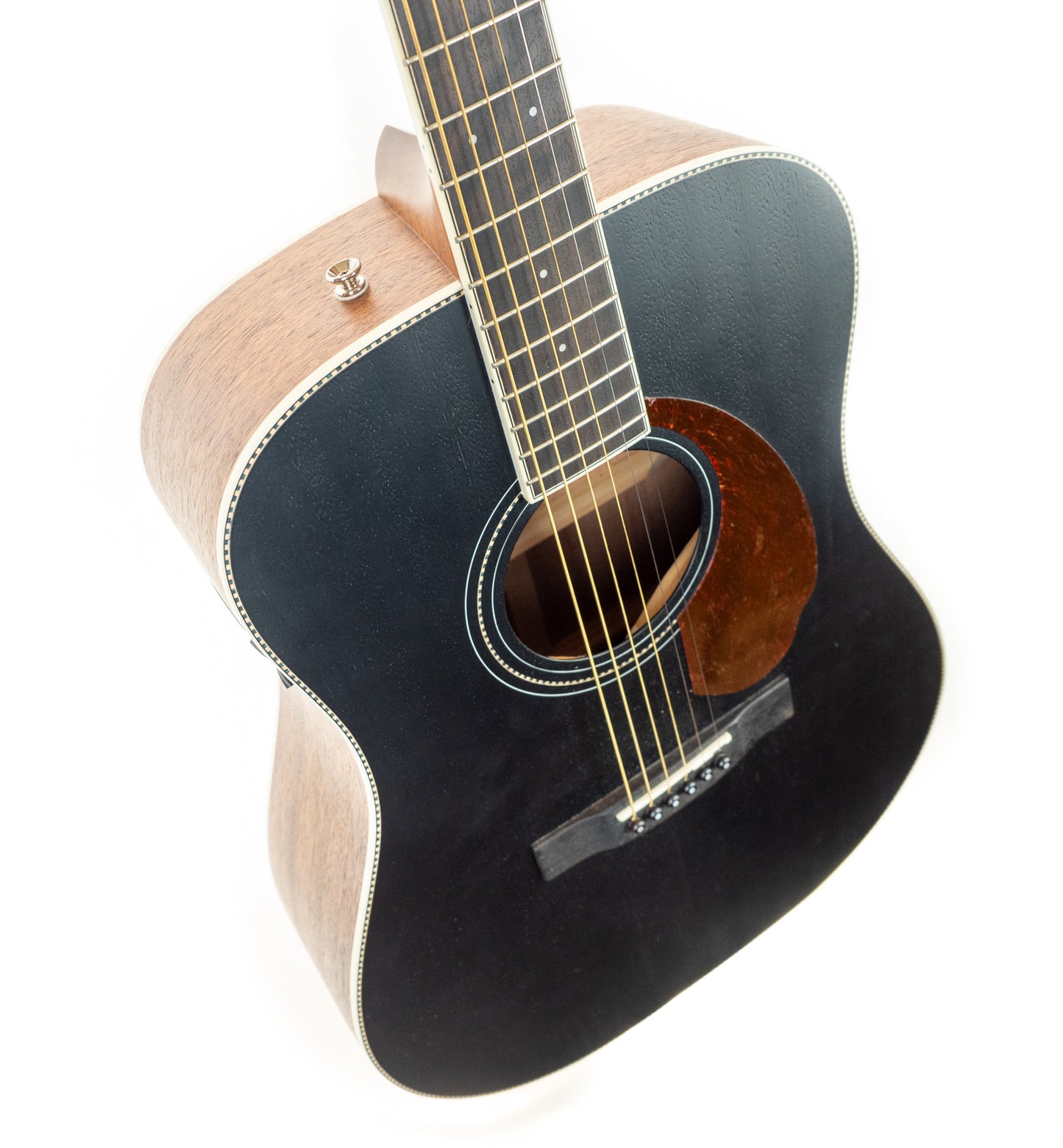 Fender PM-1E Dreadnought mahogany acoustic electric, satin black top, with hardshell case