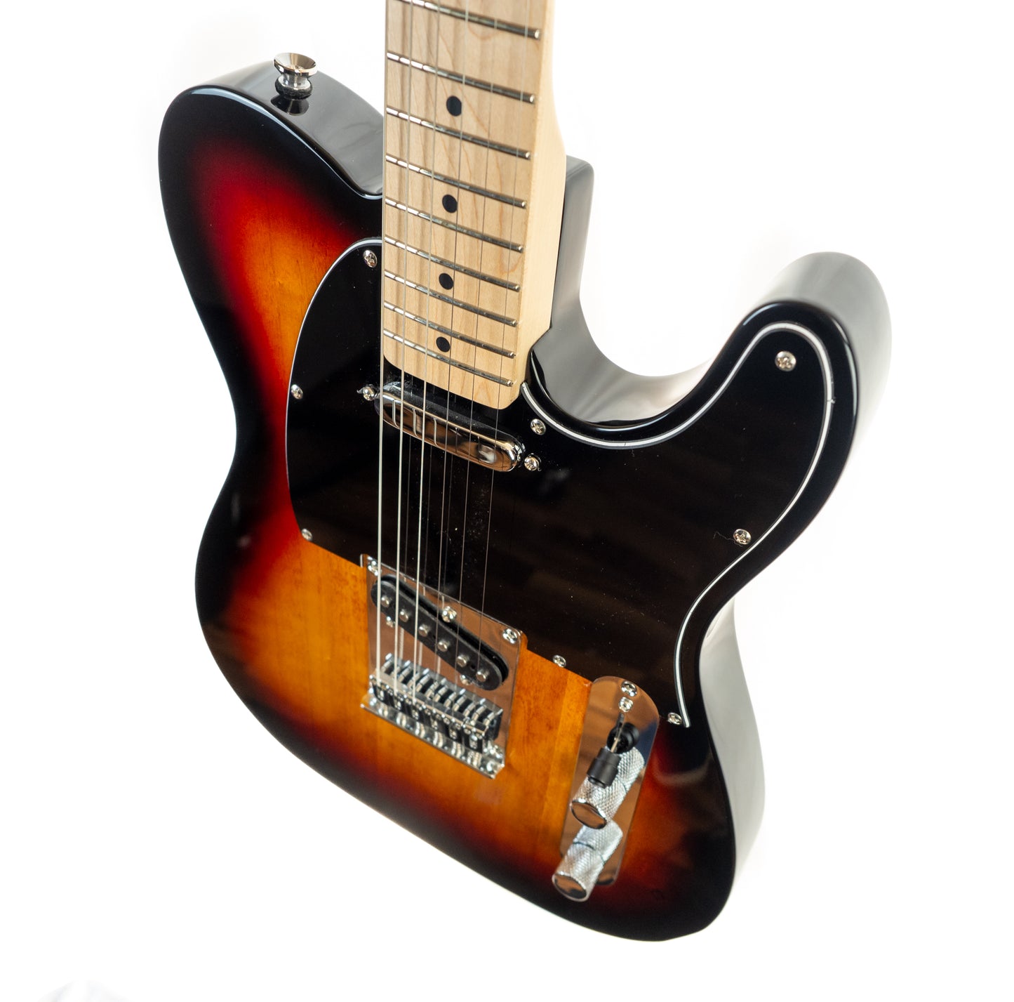 Squier Affinity Telecaster, maple neck, three tone sunburst, electric guitar