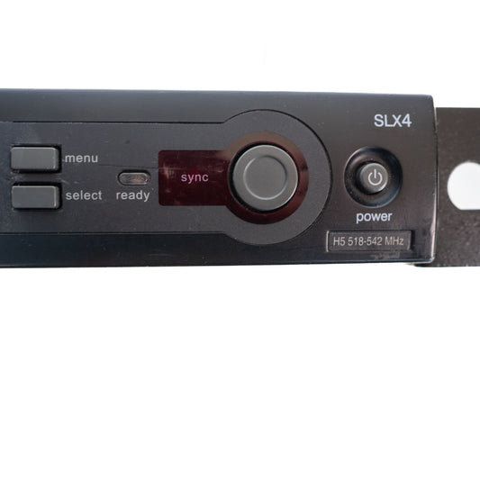 Shure SLX4 Receiver with power supply, not tested, powers up.  518-542 Mhz