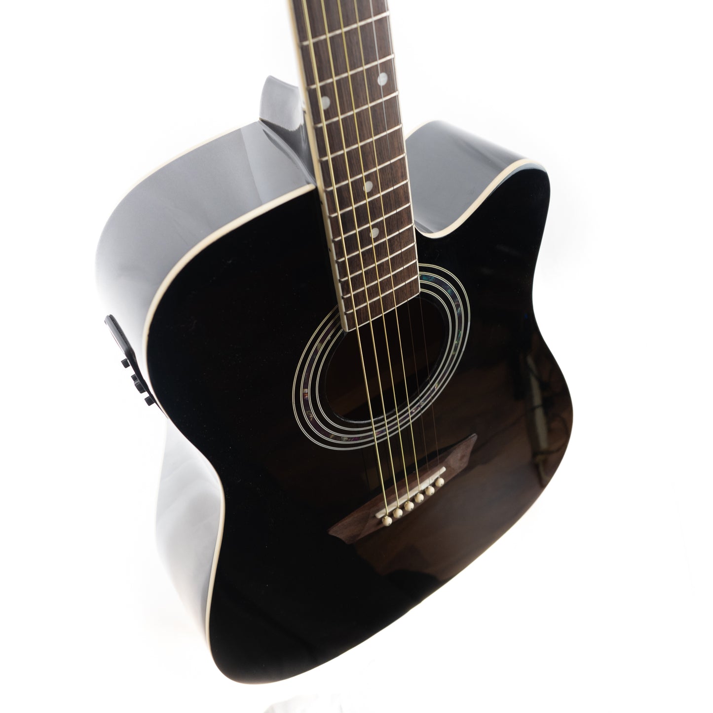 Washburn WA90CETB Dreadnought acoustic electric guitar, trans black