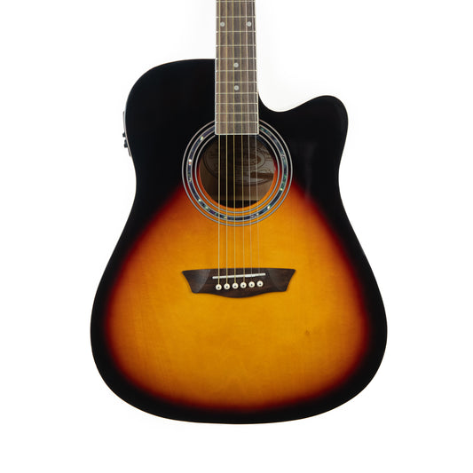 Washburn WA90CEVSB Dreadnought acoustic electric guitar, vintage sunburst