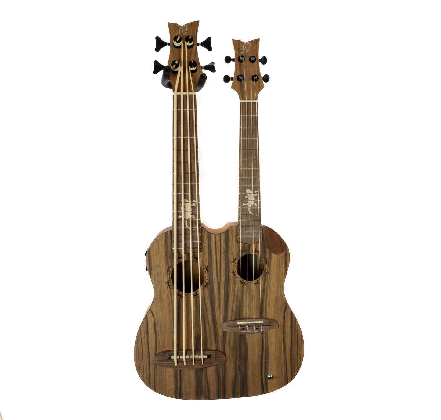 Ortega Hydra-BSTE double neck tenor and bass ukulele acoustic electric