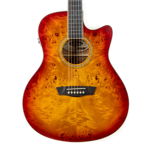 Washburn Deep Forest Burl Ace Amber Fade acoustic electric guitar model #DFBACEA