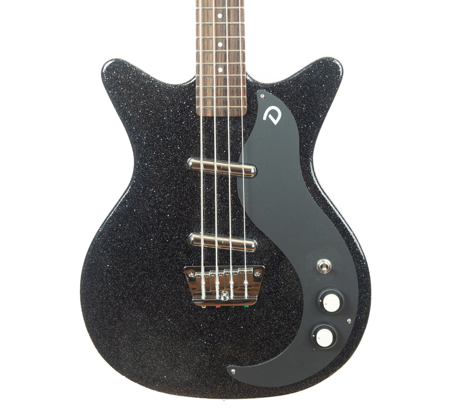 Danelectro 59DC Short Scale bass electric guitar, black metal flake, brand new, authorized dealer