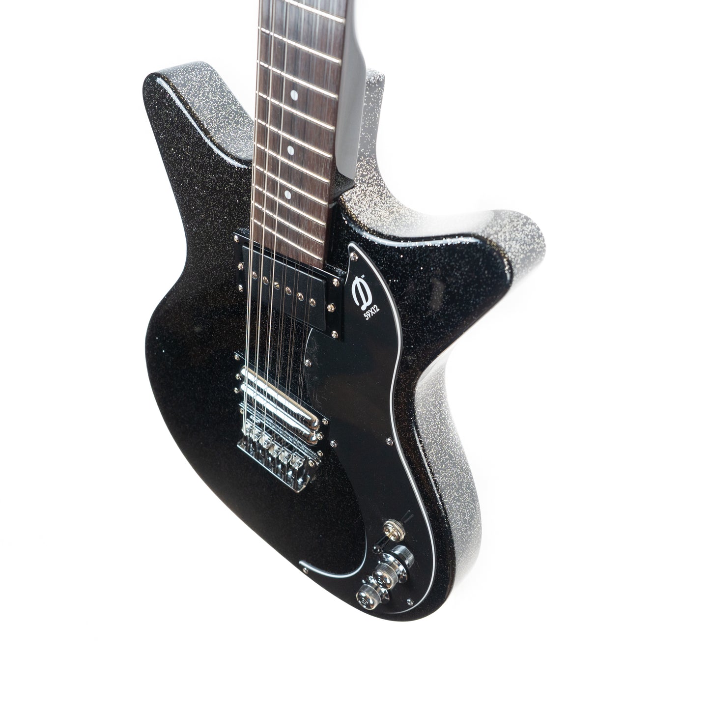 Danelectro '59X12-black 12-string black metalflake electric guitar 7.6 lbs - new