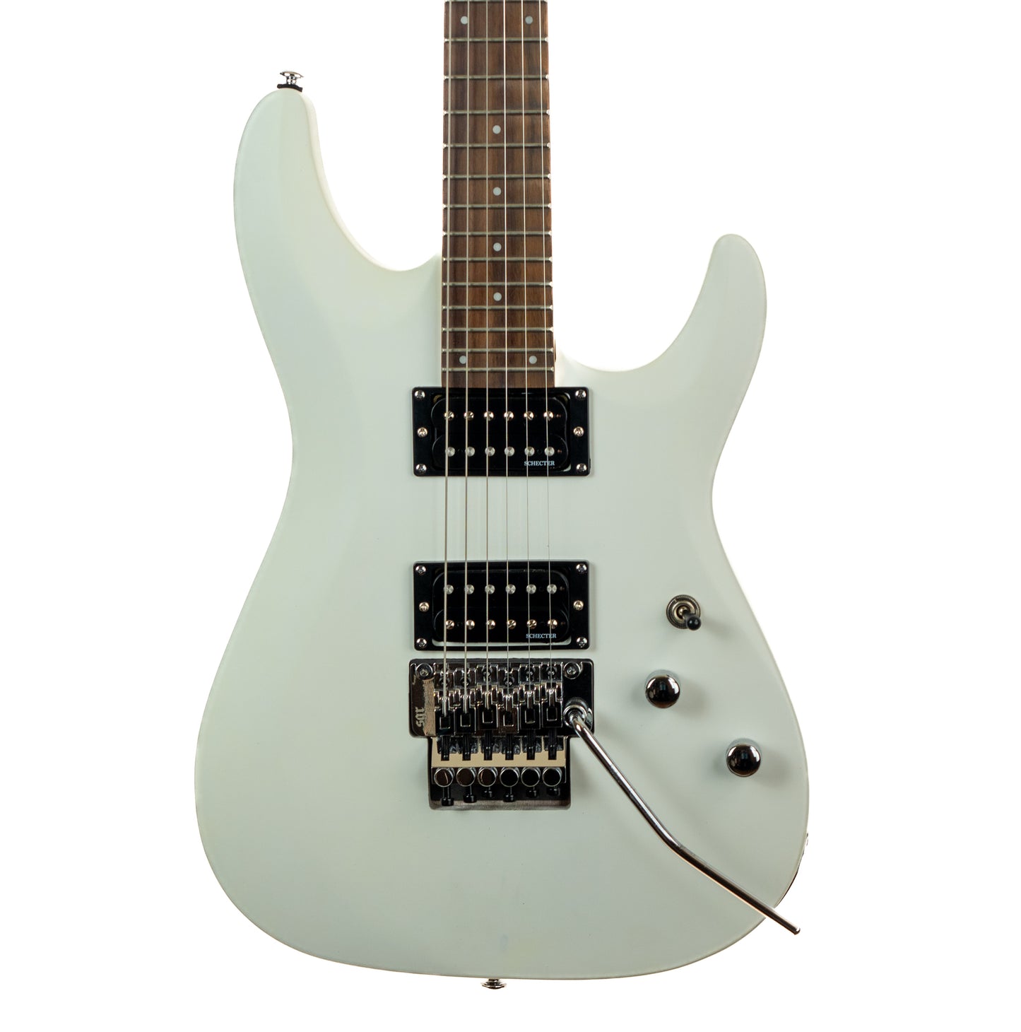 Schecter C-6 FR Deluxe satin white electric guitar - light finish flaws