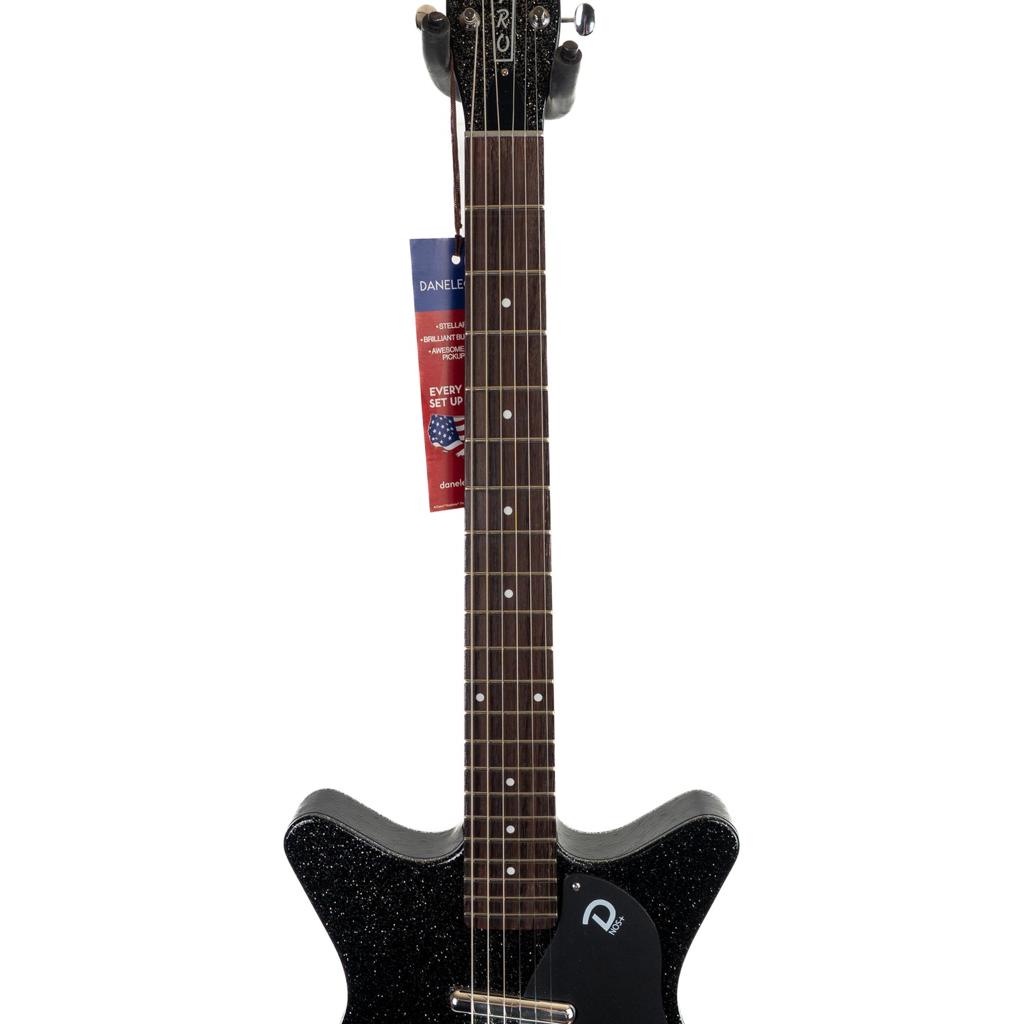 Danelectro Blackout 59 black metal flake ultralight electric guitar 6lbs, 7oz.