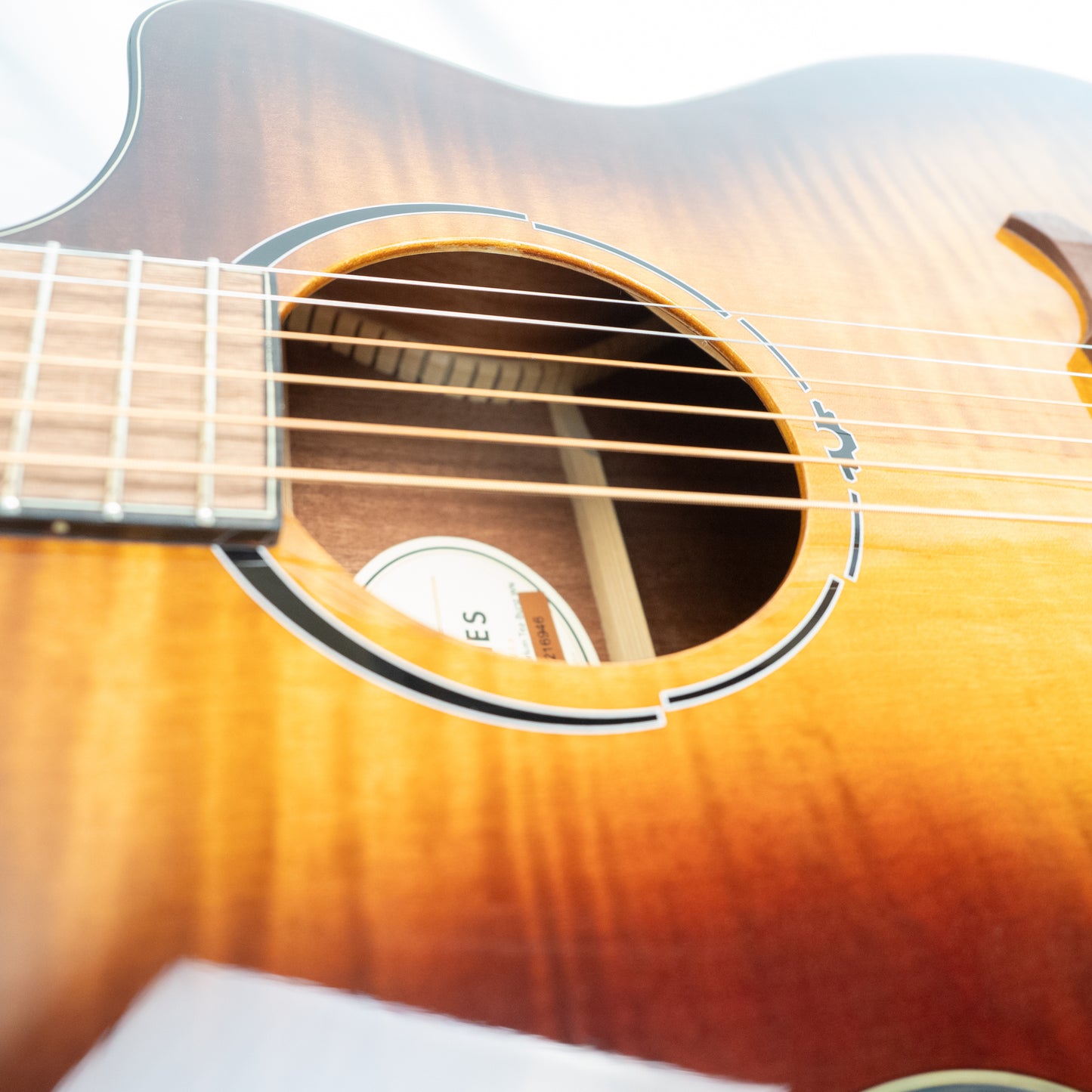 Fender FA-345CE auditorium three-tone teaburst cutaway electric flame maple acoustic guitar