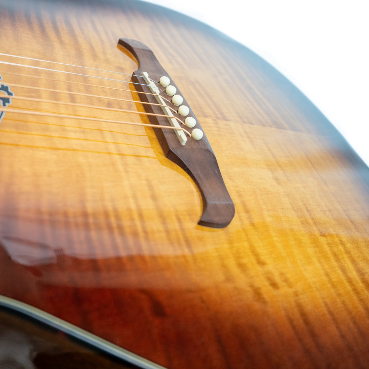 Fender FA-345CE auditorium three-tone teaburst cutaway electric flame maple acoustic guitar