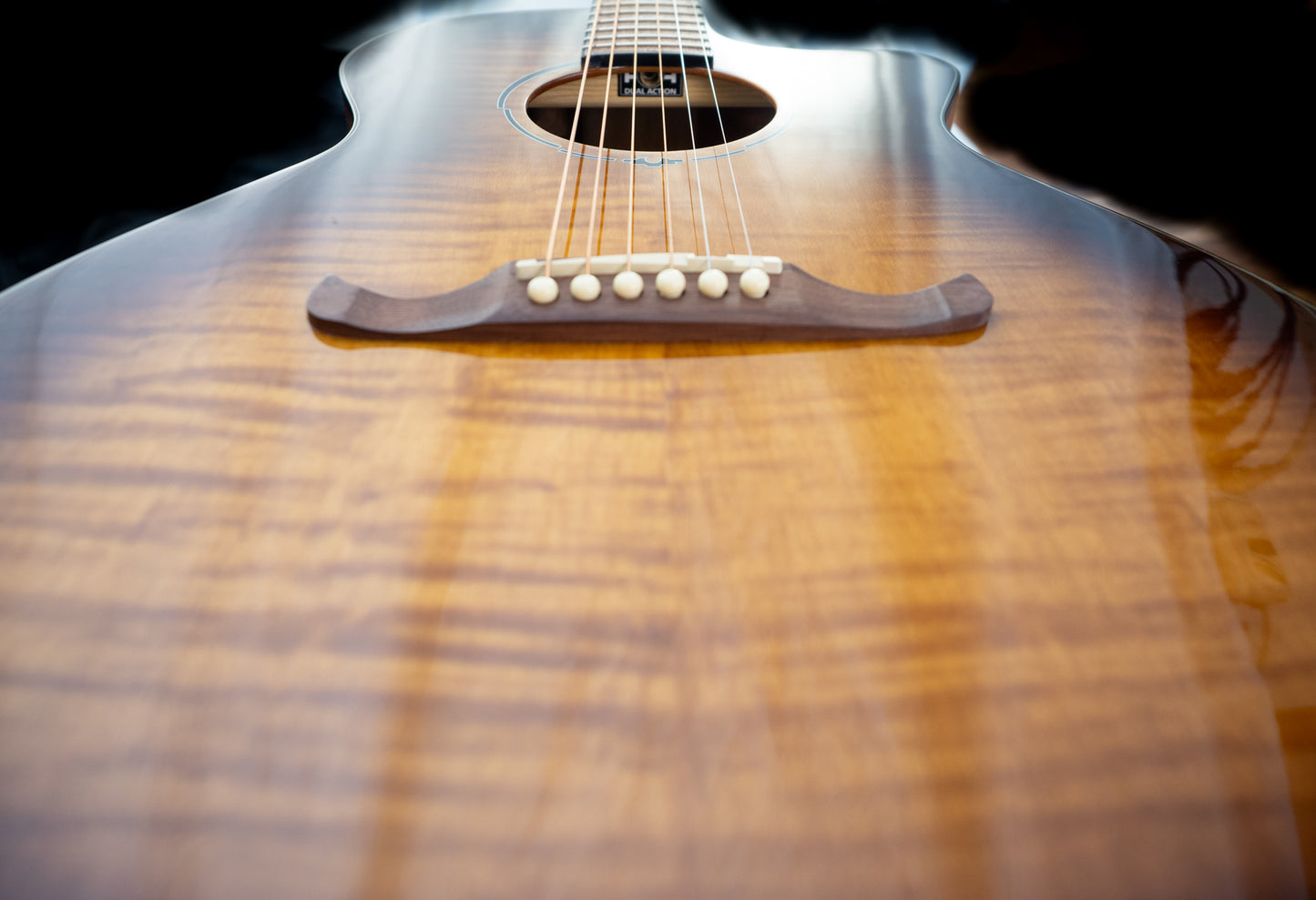 Fender FA-345CE auditorium three-tone teaburst cutaway electric flame maple acoustic guitar