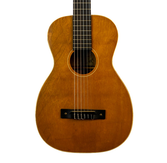 Harmony ? classical acoustic guitar, natural top, reglued bridge.