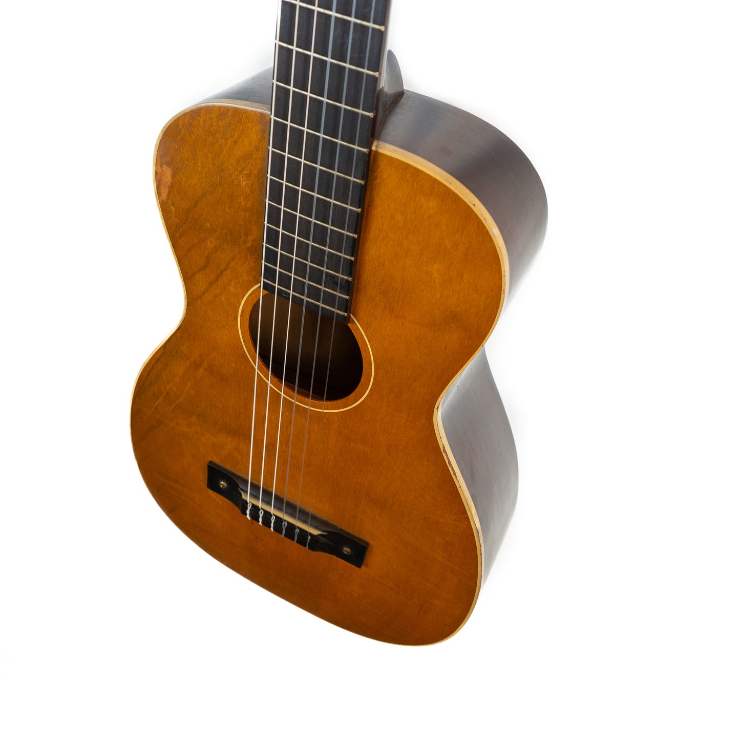 Harmony ? classical acoustic guitar, natural top, reglued bridge.