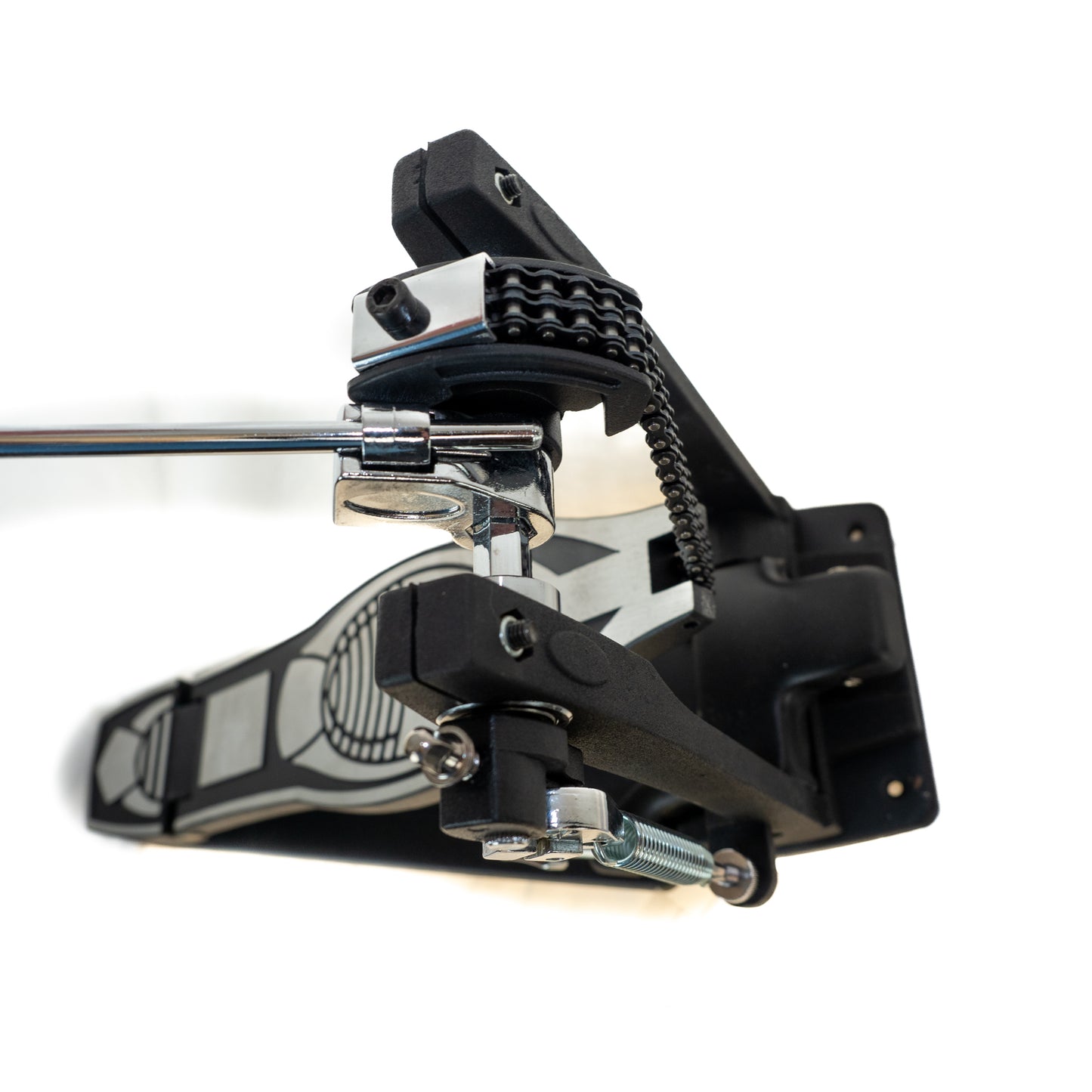 Eccentric Systems P500 double chain, single bass drum pedal, with QT CAM