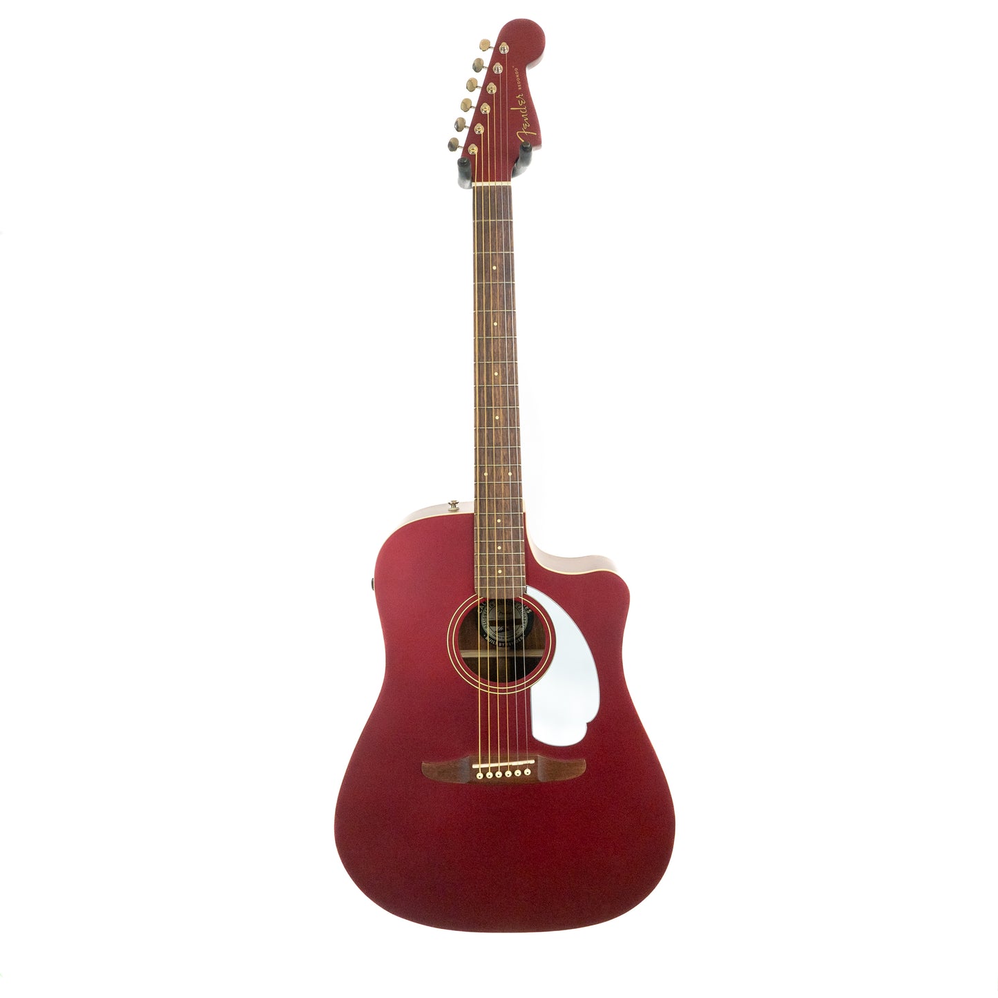 Fender Redondo Player, candy apple red satin cutaway electric dreadnought guitar