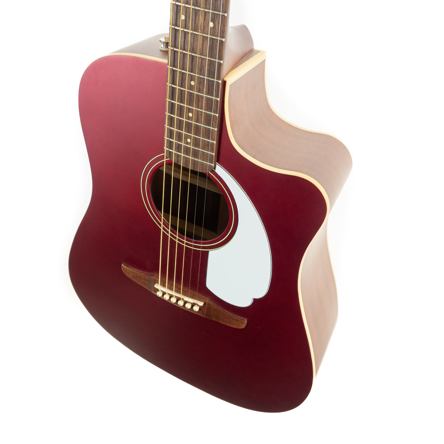 Fender Redondo Player, candy apple red satin cutaway electric dreadnought guitar