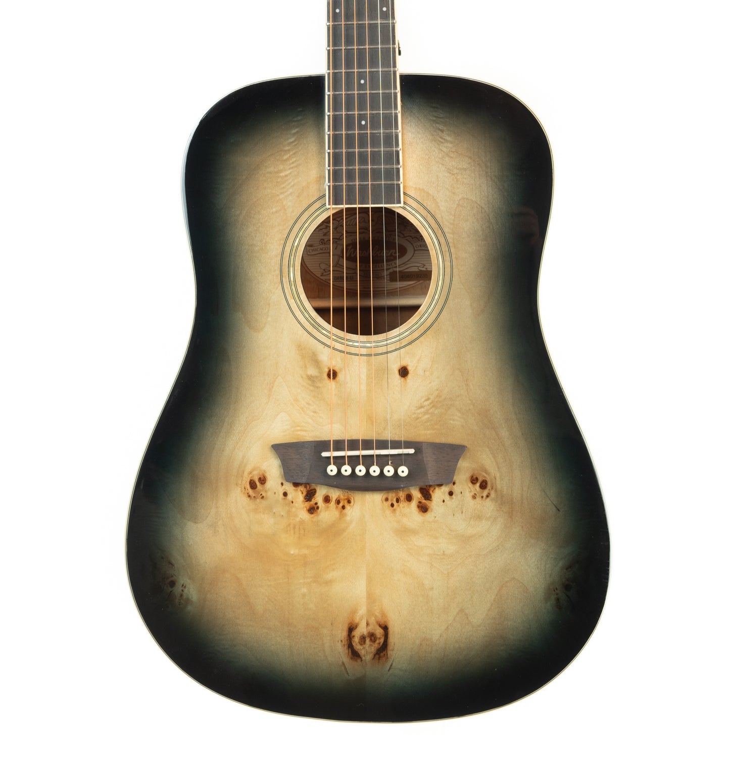 Washburn DFBDB Deep forest burl, fade black acoustic guitar