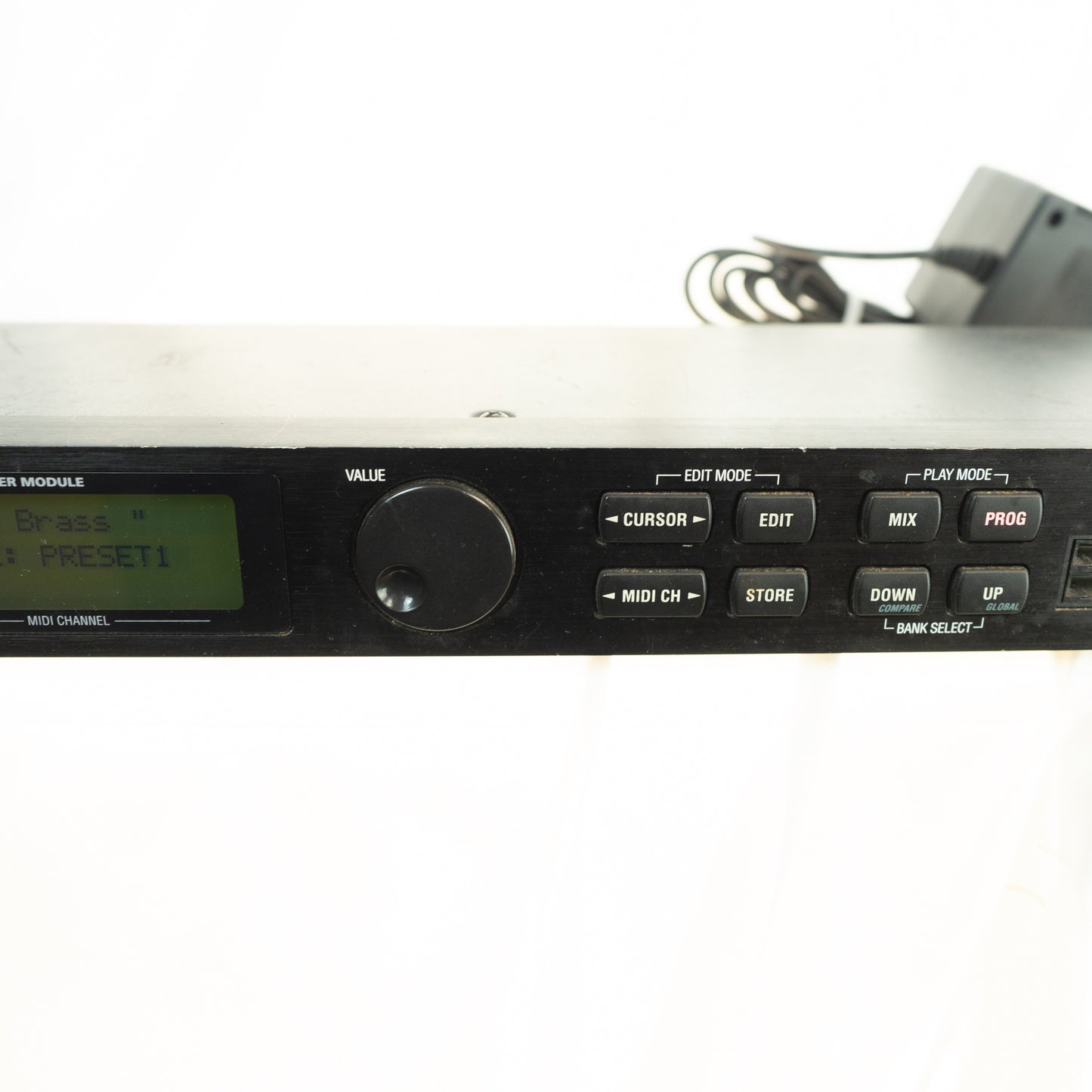 Alesis QSR midi sound module with aftermarket power supply (broken rack ear)