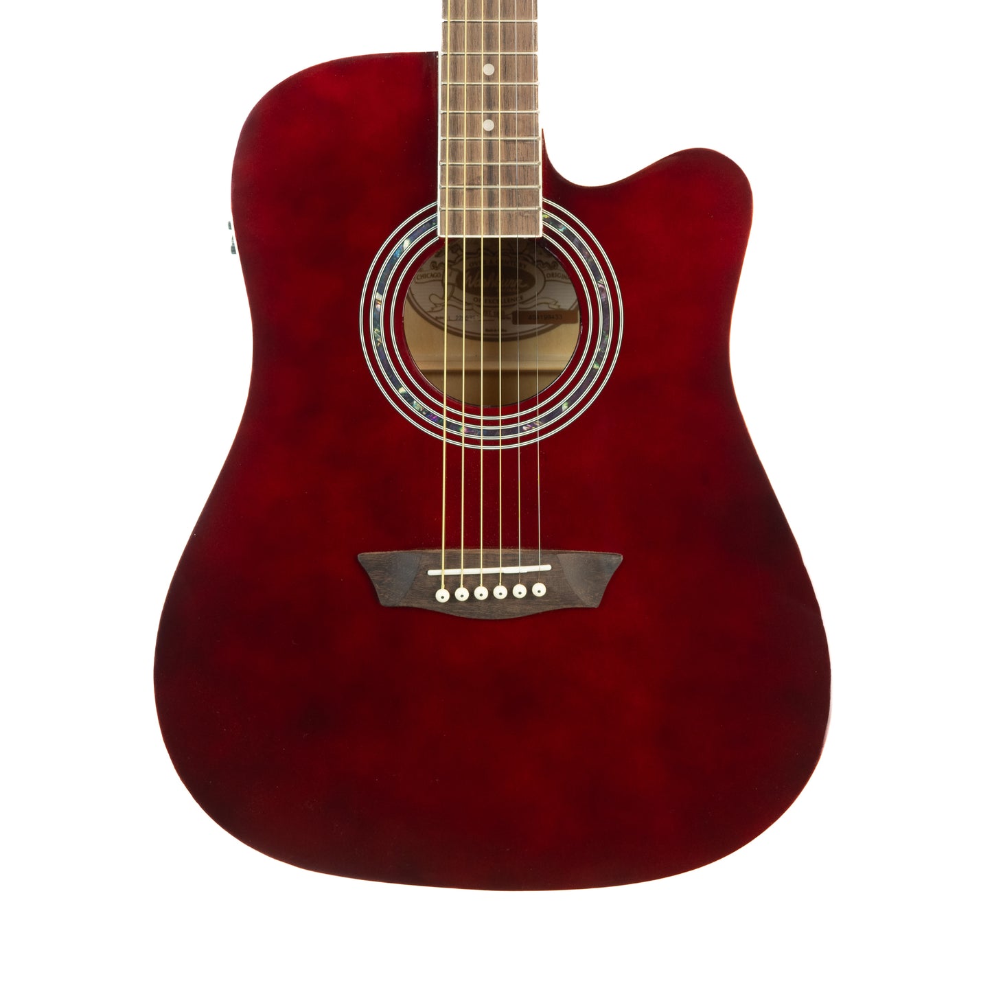 Washburn WA90CETWR wine red dreadnought cutaway acoustic electric guitar