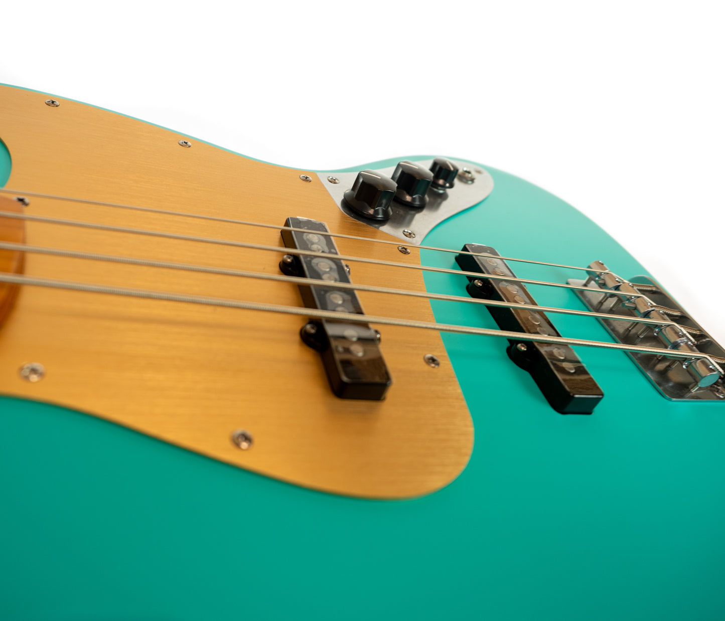 Fender 40th Anniv. Jazz Bass, Vintage Edition, Maple Fingerboard, Gold PG, Satin Sea Foam Green Bass Guitar