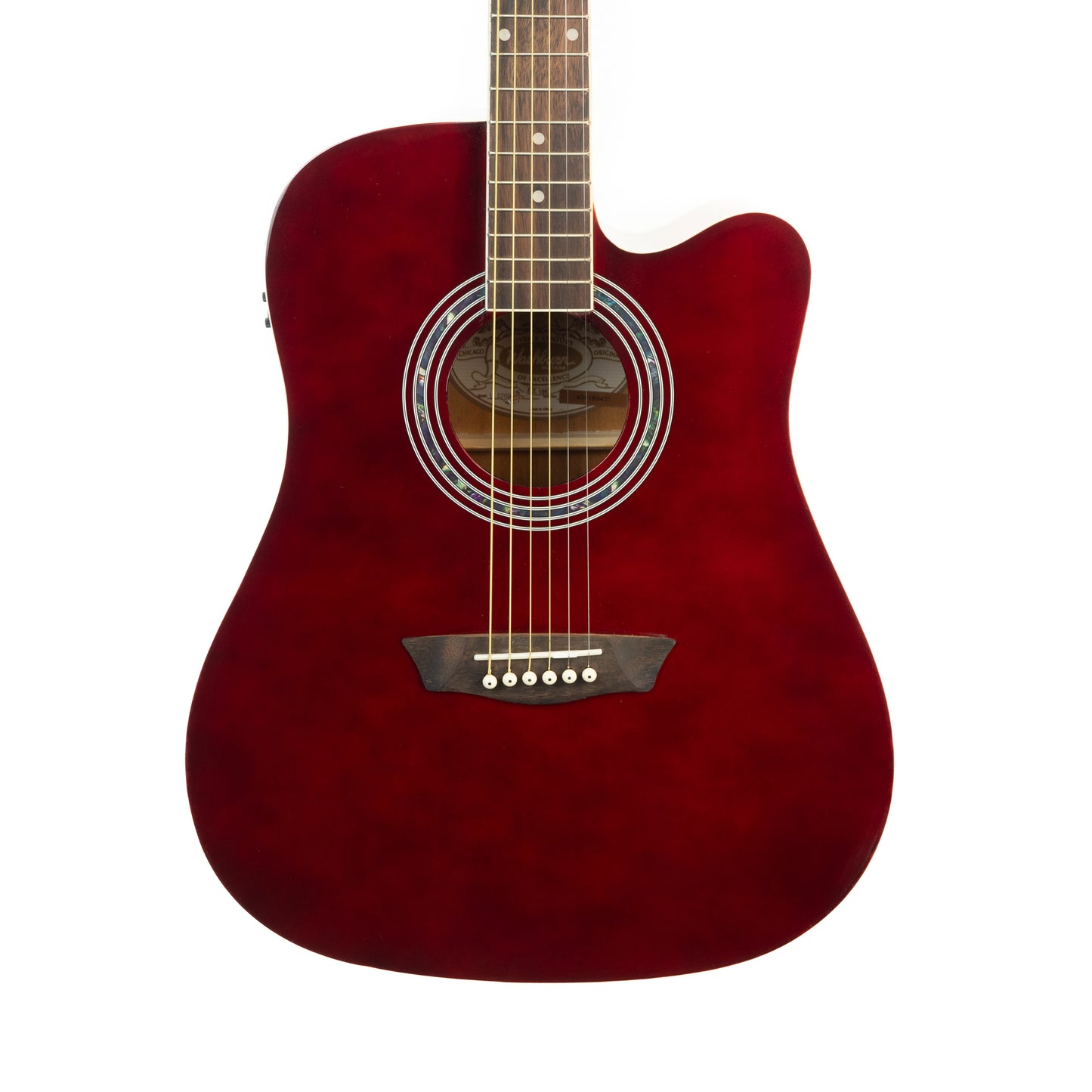 Washburn WA90CETWR wine red dreadnought cutaway acoustic electric guitar