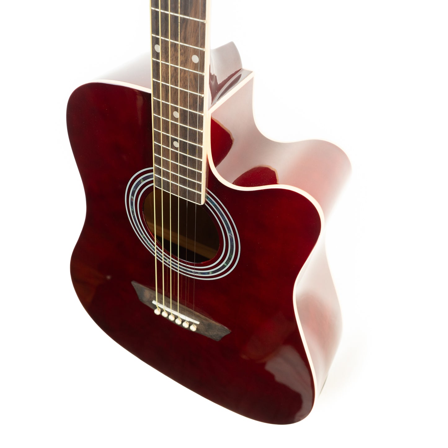 Washburn WA90CETWR wine red dreadnought cutaway acoustic electric guitar