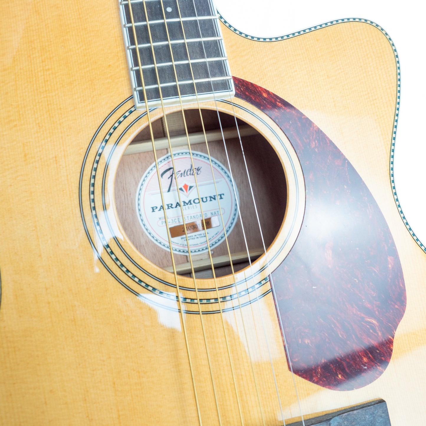 Fender PM-3CE Triple-O Standard, natural acoustic electric cutaway guitar w/OHSC